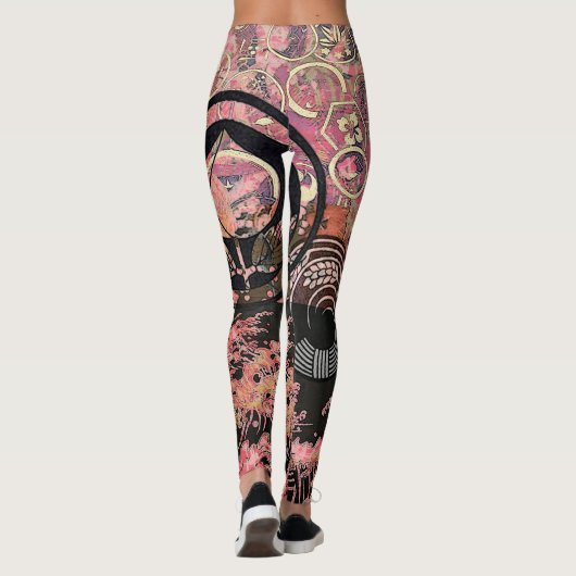Rosa Wappen im Sturm Leggings (Rückseite)