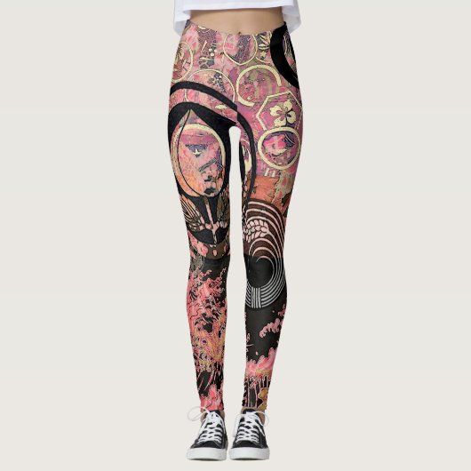 Rosa Wappen im Sturm Leggings (Vorderseite)