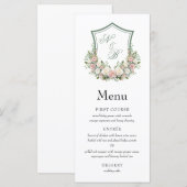 Rosa Wappen Menükarte (Vorne/Hinten)