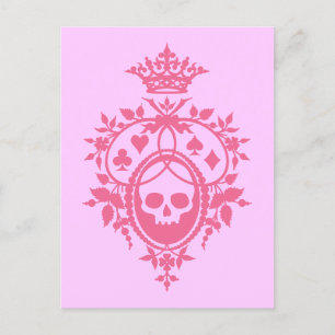 Rosa Wappen mit Schädel und Kadettenanzüge Postkar Postkarte