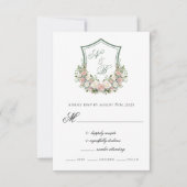 Rosa Wappen RSVP Karte (Vorderseite)