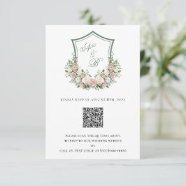 Rosa Wappen RSVP Karte