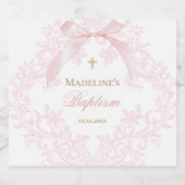 Rosa Wappen | Taufe Alkoholflaschenetikett (Einzelnes Label)