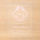 Rosa Wappen | Tauflanung Acryleinladungen (Vorderseite)