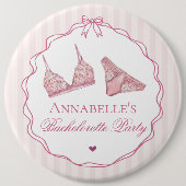 Rosa Wäsche Dusche Junggesellinnenabschied Geschen Button (Vorderseite)