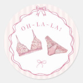 Rosa Wäsche Dusche Junggesellinnenparty Umschlag Runder Aufkleber (Vorderseite)