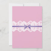 Rosa Wäsche-Duschen-bräutliches lila Korsett lädt Einladung (Rückseite)