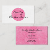 Rosa Wasser-Farbmodernes doppelseitiges Visitenkarte (Vorne/Hinten)