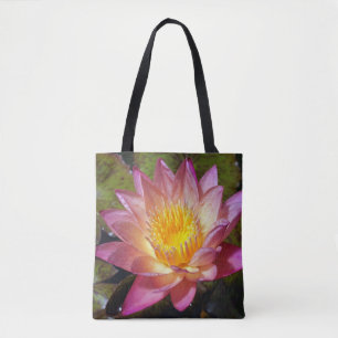 Rosa Wasser-Lilien-Fotografie Tasche