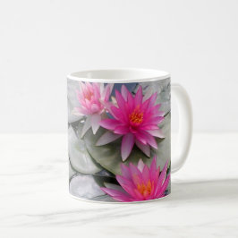 Rosa Wasser-Lilien Kaffeetasse