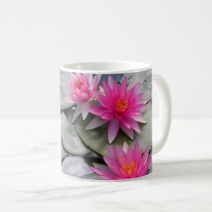 Rosa Wasser-Lilien Kaffeetasse