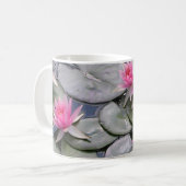 Rosa Wasser-Lilien Kaffeetasse (Vorderseite Links)