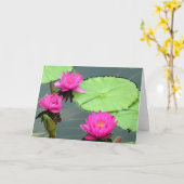 Rosa Wasser-Lilien Karte (Gelbe Blume)