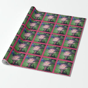 Rosa Wasser-Lilien-Pink quadriert Packpapier