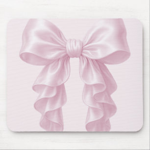 Rosa Wasserfall-Rüschen-Schleife Elegant Luxuriös Mousepad