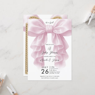 Rosa Wasserfall-Rüschen-Schleife Elegante Babypart Einladung