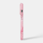 Rosa Wasserfarb-Marmor-Muster iPhone Hülle (Linke Seite)