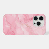 Rosa Wasserfarb-Marmor-Muster iPhone Hülle (Rückseite (Horizontal))