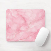 Rosa Wasserfarb-Marmor-Muster Mousepad (Mit Mouse)