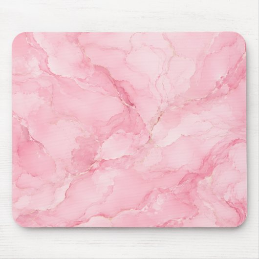 Rosa Wasserfarb-Marmor-Muster Mousepad (Vorne)