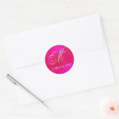 Rosa Wasserfarbaufkleber - Monogramm M Runder Aufkleber (Umschlag)