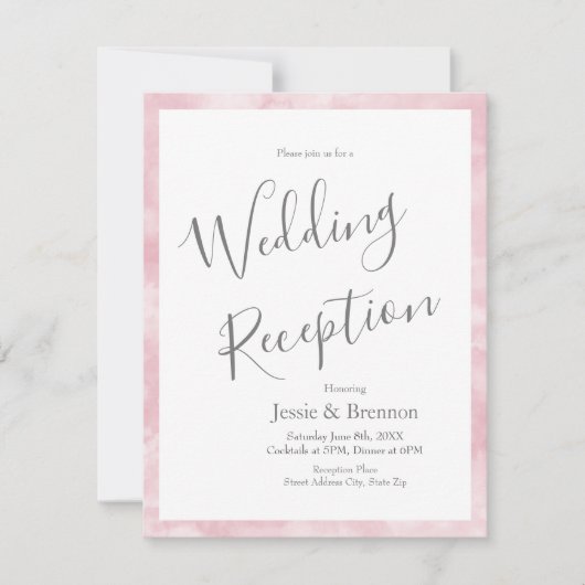 Rosa Wasserfarbe Abstrakt Einladung (Vorderseite)