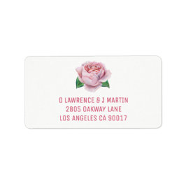 Rosa Wasserfarbe Adressaufkleber