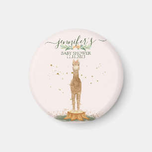 Rosa Wasserfarbe-Alpaka-Baby-Party Magnet