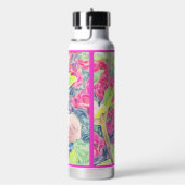 Rosa Wasserfarbe Anemone Blauer Akzent Warmkalte V Trinkflasche (rechts)