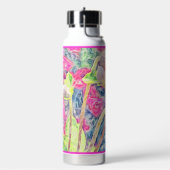 Rosa Wasserfarbe Anemone Blauer Akzent Warmkalte V Trinkflasche (Links)