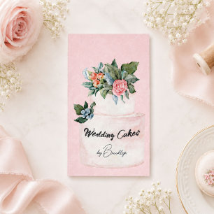 Rosa Wasserfarbe-Bäckerei-Konditorei-Identität Visitenkarte