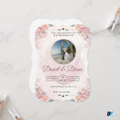 Rosa Wasserfarbe Bläserne Elegante Hochzeit Einladung