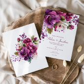 Rosa Wasserfarbe Bläserne Elegante Hochzeit Einladung