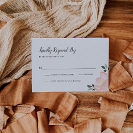 Rosa Wasserfarbe Bläserne Elegante Hochzeit RSVP Karte