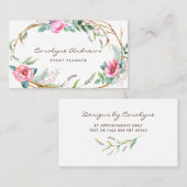 Rosa Wasserfarbe Bohemisches Blumenkraut II Visitenkarte (Vorne/Hinten)