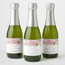 Rosa Wasserfarbe Botanical Hochzeitsdusche Mini