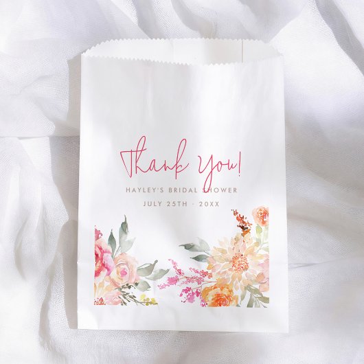 Rosa Wasserfarbe Brautparty Dankeschön Geschenktütchen