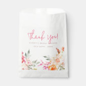 Rosa Wasserfarbe Brautparty Dankeschön Geschenktütchen (Vorderseite)