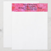 Rosa Wasserfarbe Buchstaben Briefkopf (Vorne/Hinten)