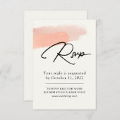 Rosa Wasserfarbe. Einfache romantische Hochzeit RSVP Karte (Vorne/Hinten)