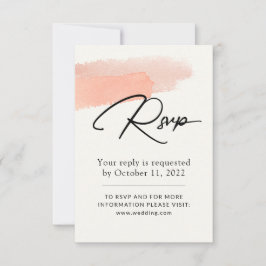 Rosa Wasserfarbe. Einfache romantische Hochzeit RSVP Karte