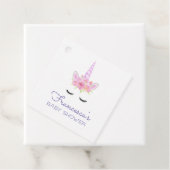 Rosa Wasserfarbe Einhorn Kinderdusche Geschenkanhänger (Beispiel)