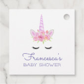 Rosa Wasserfarbe Einhorn Kinderdusche Geschenkanhänger (Rückseite)