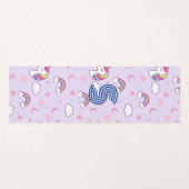 Rosa Wasserfarbe Einhorn Yoga Fun Schwarzes Monogr Yogamatte (Vorderseite (Horizontal))