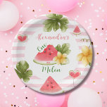 Rosa Wasserfarbe Eins in einem Melon Girl Erstgebu Pappteller<br><div class="desc">Mit unserem Pink Watercolor One in einem Melon Girl First Birthday Paper Teller stärken Sie den Charme der Geburtstagsparty Ihres kleinen Mädchens. Mit skurrilen Aquarelldesigns in Rosatönen fügen diese Teller dem Party eine reizvolle Touch hinzu. Unsere Teller sind perfekt zum Kuchen, Imbisse oder ein komplettes Essen geeignet, um ein unvergessliches...</div>