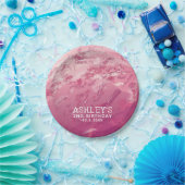 Rosa Wasserfarbe Eiscreme Personalisiertes Party Pappteller (Party)