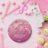 Rosa Wasserfarbe Eiscreme Personalisiertes Party Pappteller (Party)