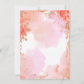 Rosa Wasserfarbe Elegante Blume Kindermädchendusch Einladung (Rückseite)