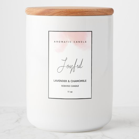 Rosa Wasserfarbe Elegantes Deko-Label Lebensmitteletikett (Vorderseite)