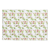 Rosa Wasserfarbe Erdbeere Kissenbezug (Rückseite-Links)